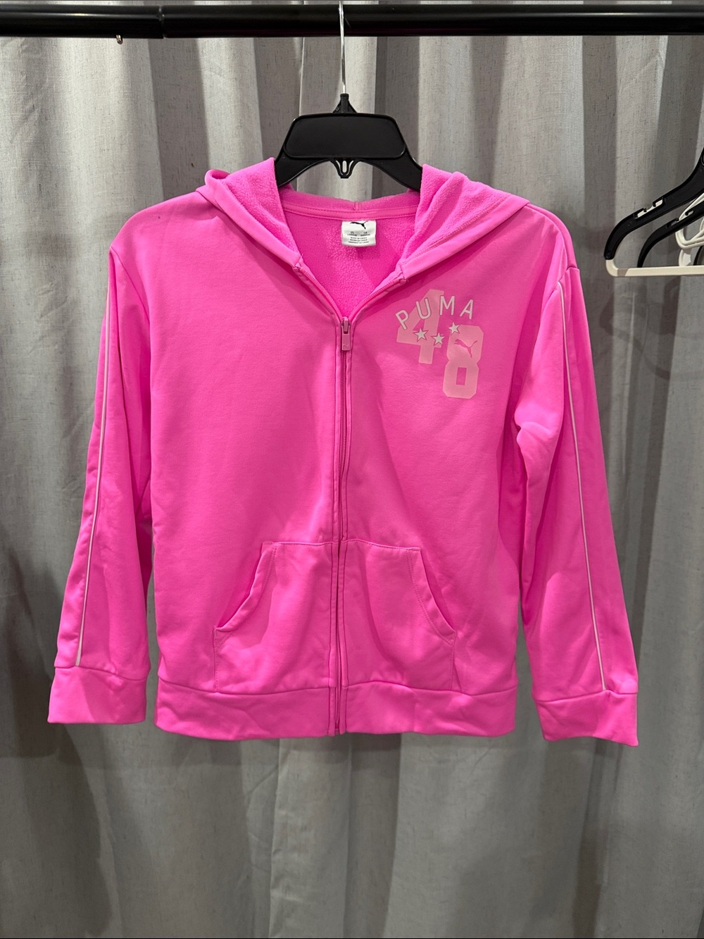 Puma Kids Bright Pink Full-Zip Hoodie